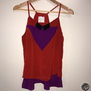 🌴3/$20 Line & Dot Tank Rust Purple Black